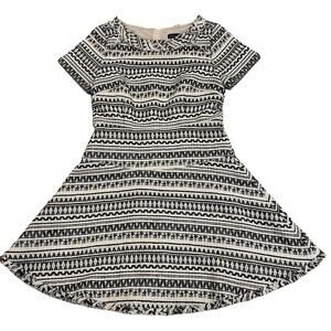 Banana Republic 8 Fit & Flare Dress | Aztec Knit, Black Ivory, NWOT Fall Capsule